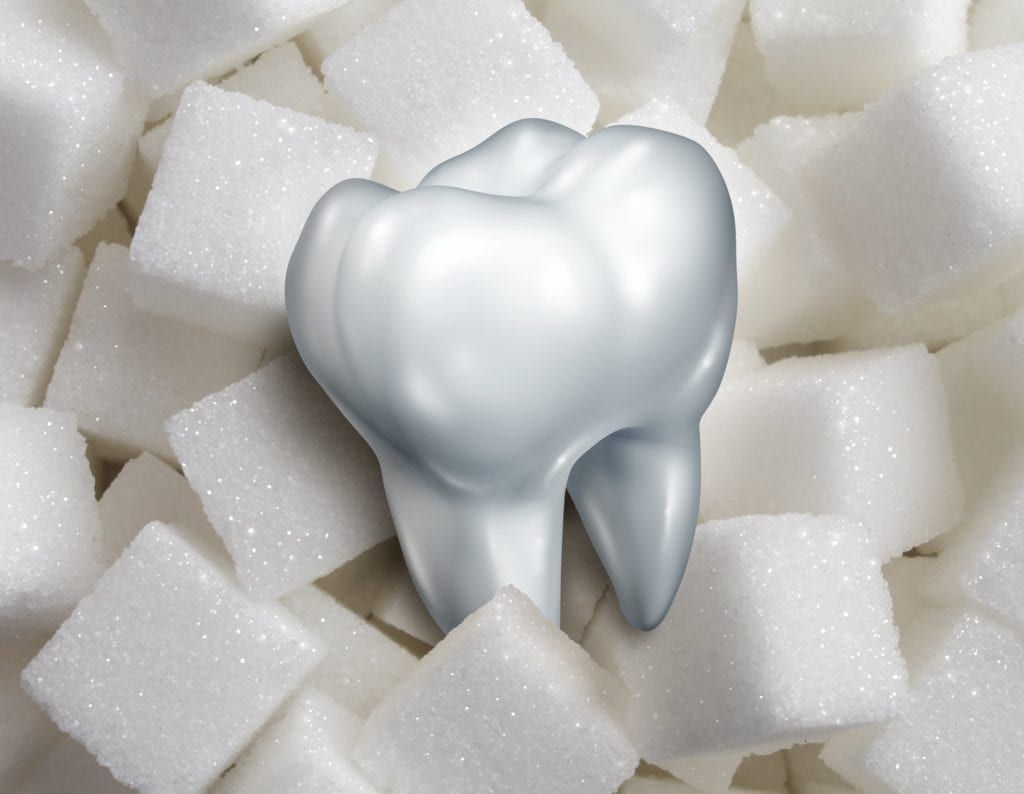 tooth on sugar cubes